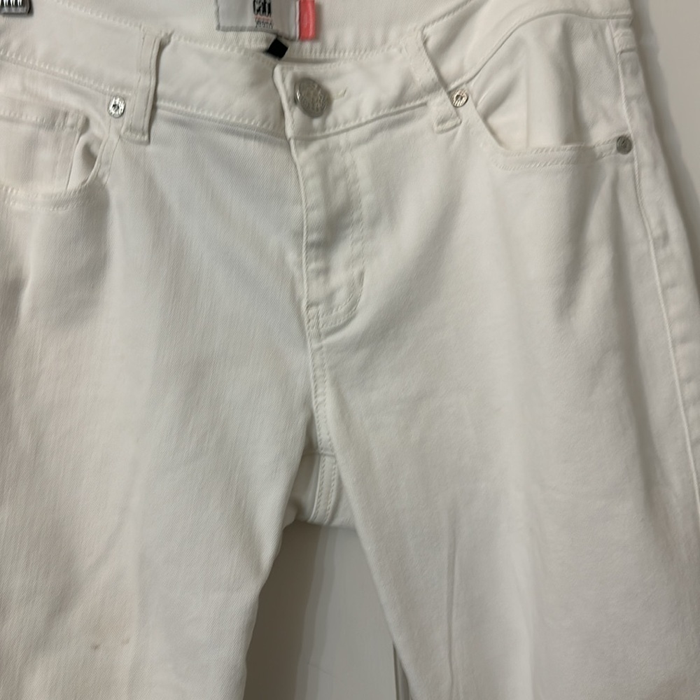 Cabi slim boyfriend white jean EUC size 8 - Picture 5 of 6